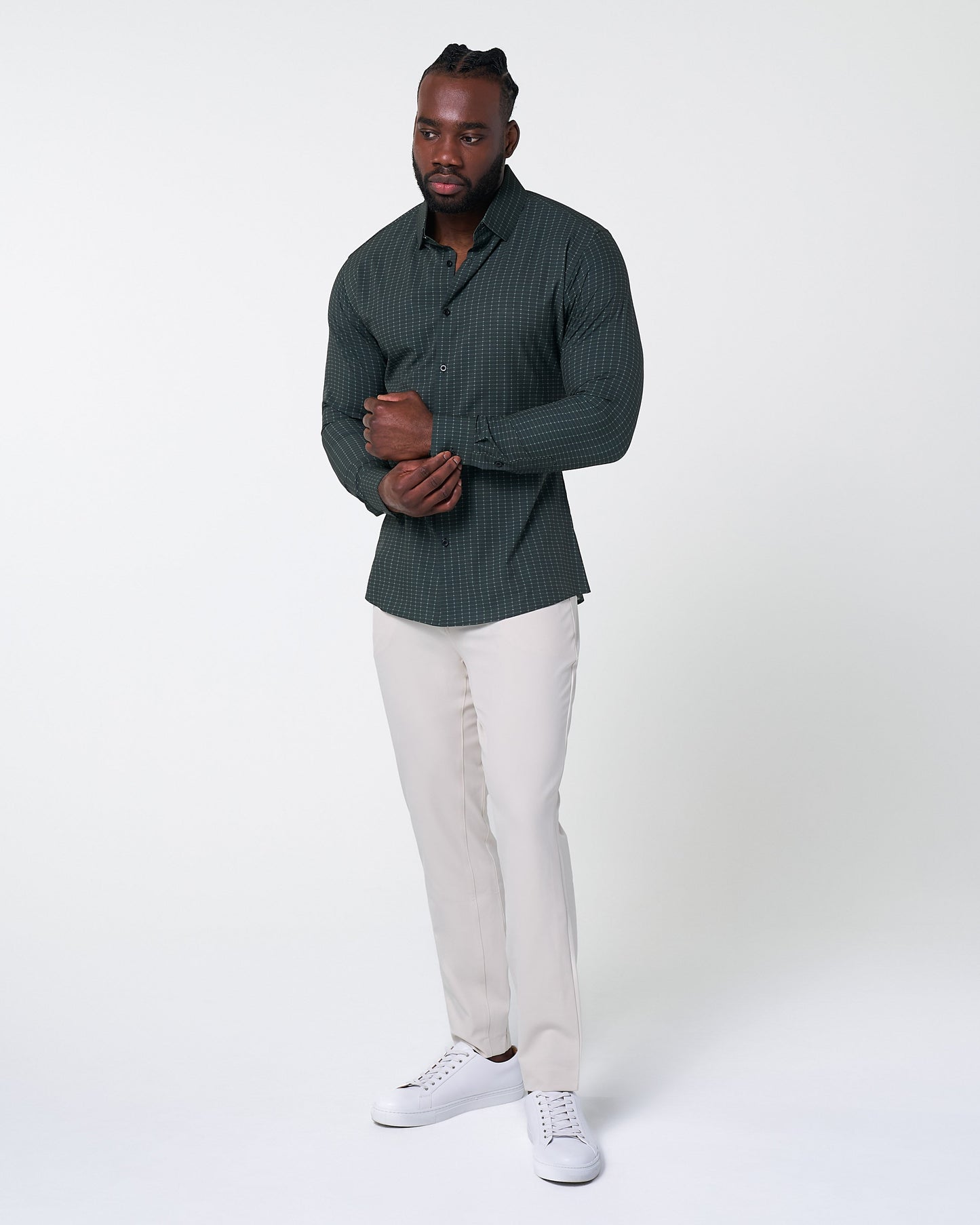 "The Colby" Dark Green & Mint Windowpane