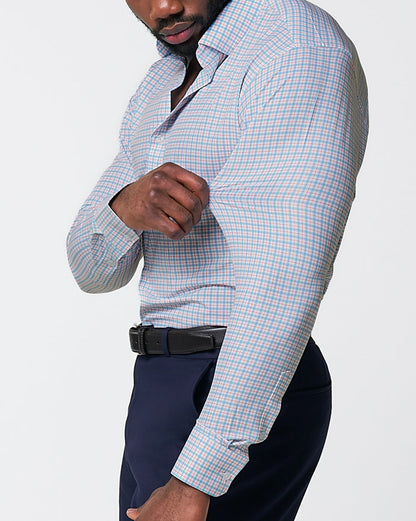 "The Dimitri" Blue Plaid With Orange Windowpane