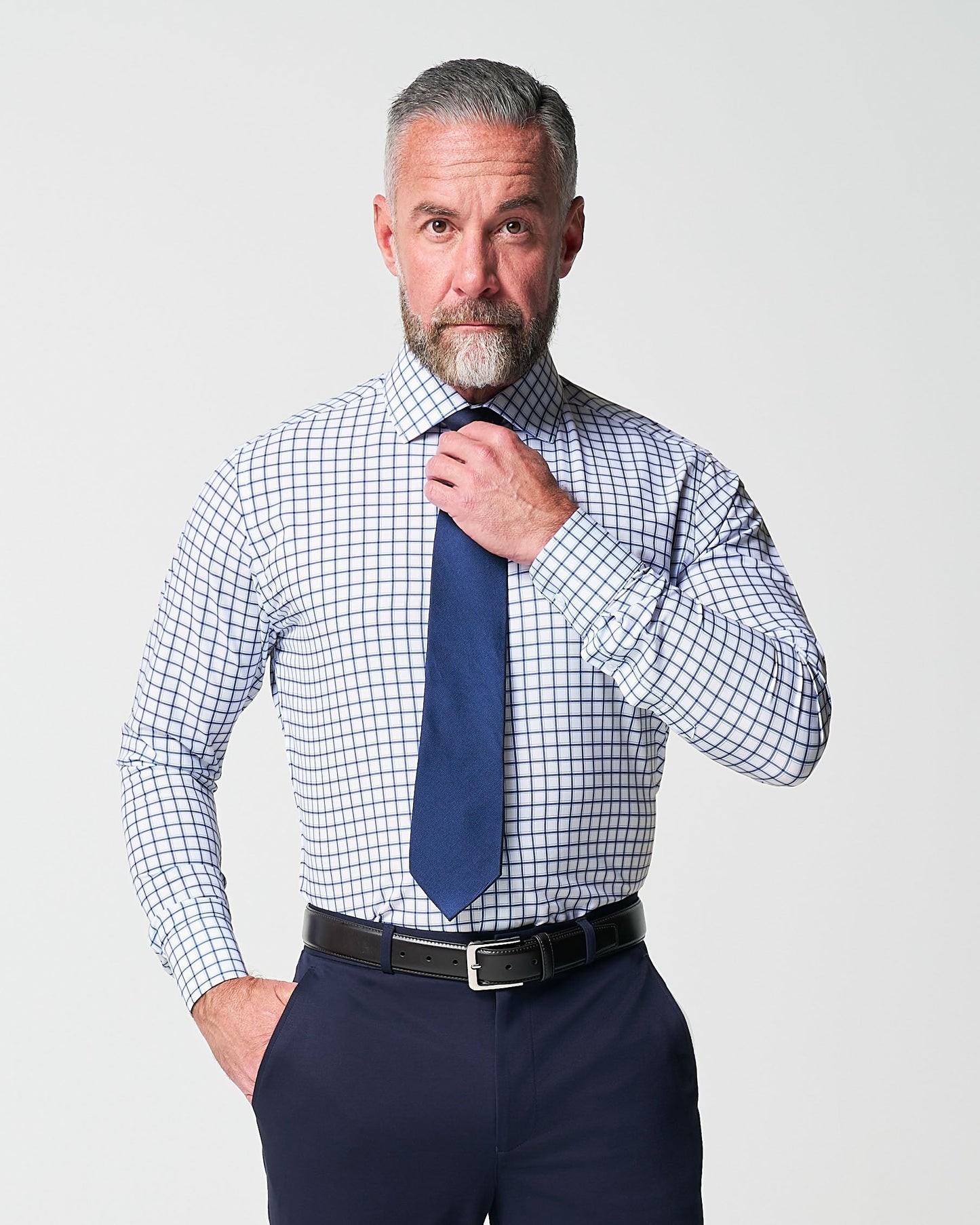 "The Elias" Light Navy Windowpane