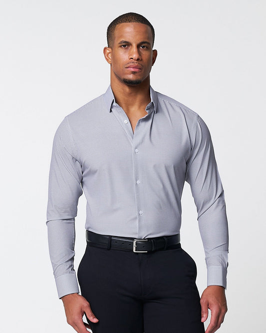 "The Heath" Slate Grey & Purple Mini Gingham