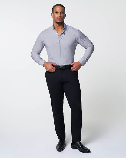"The Heath" Slate Grey & Purple Mini Gingham