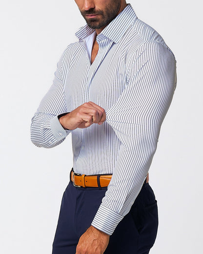 "The Hutton" Navy Pinstripe
