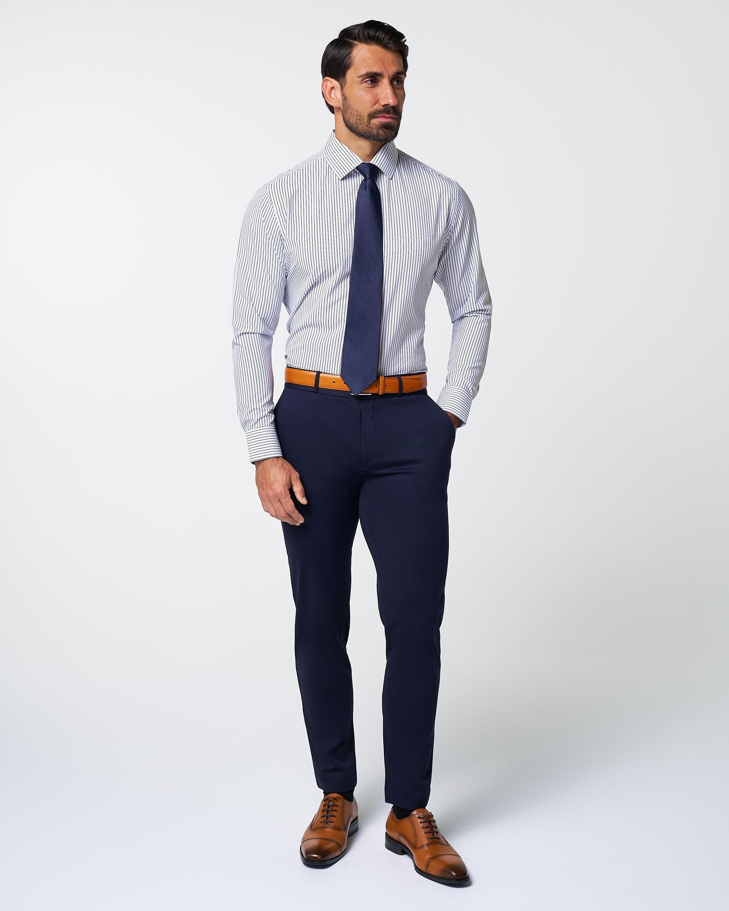 "The Hutton" Navy Pinstripe