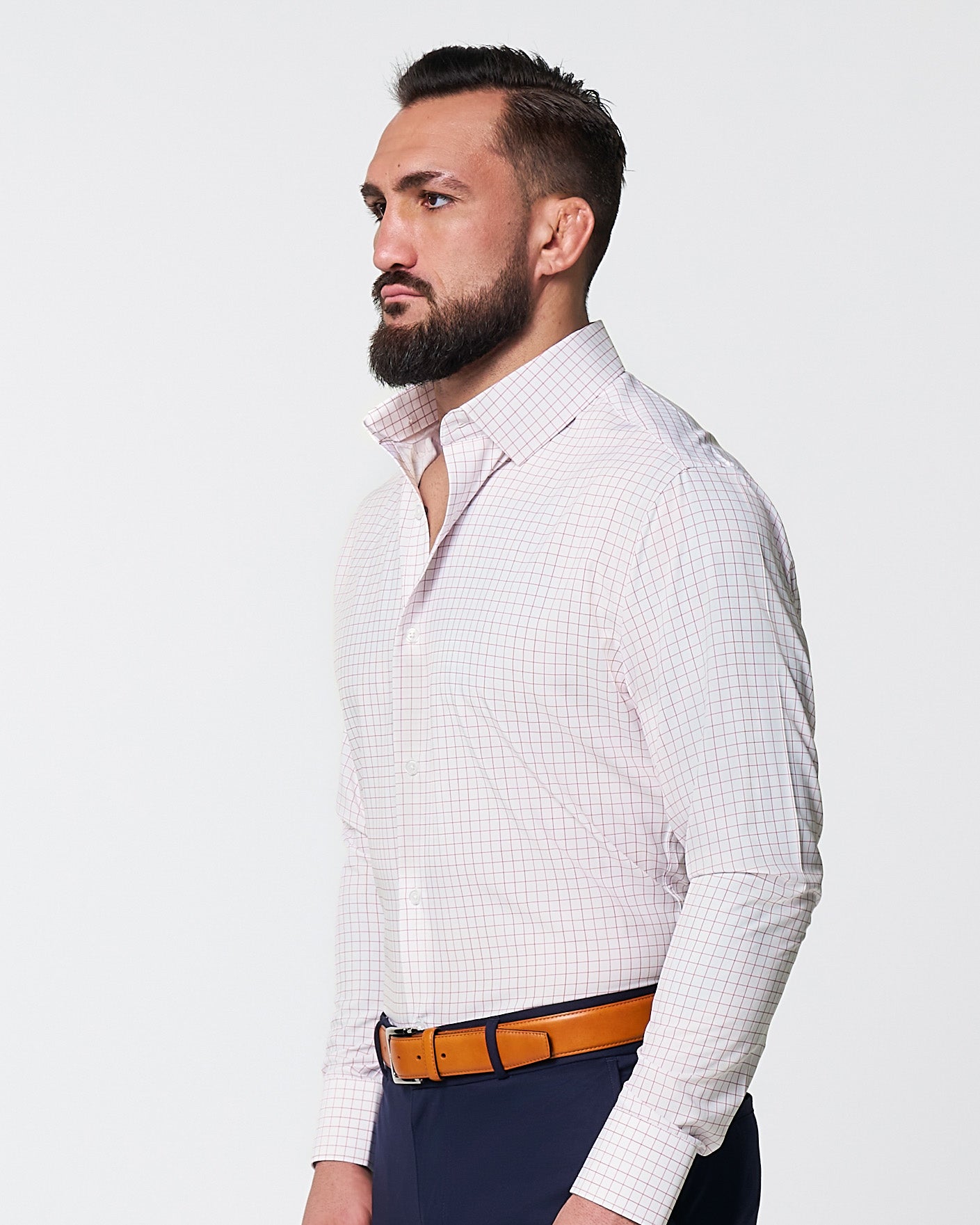 "The Julius" Maroon Windowpane
