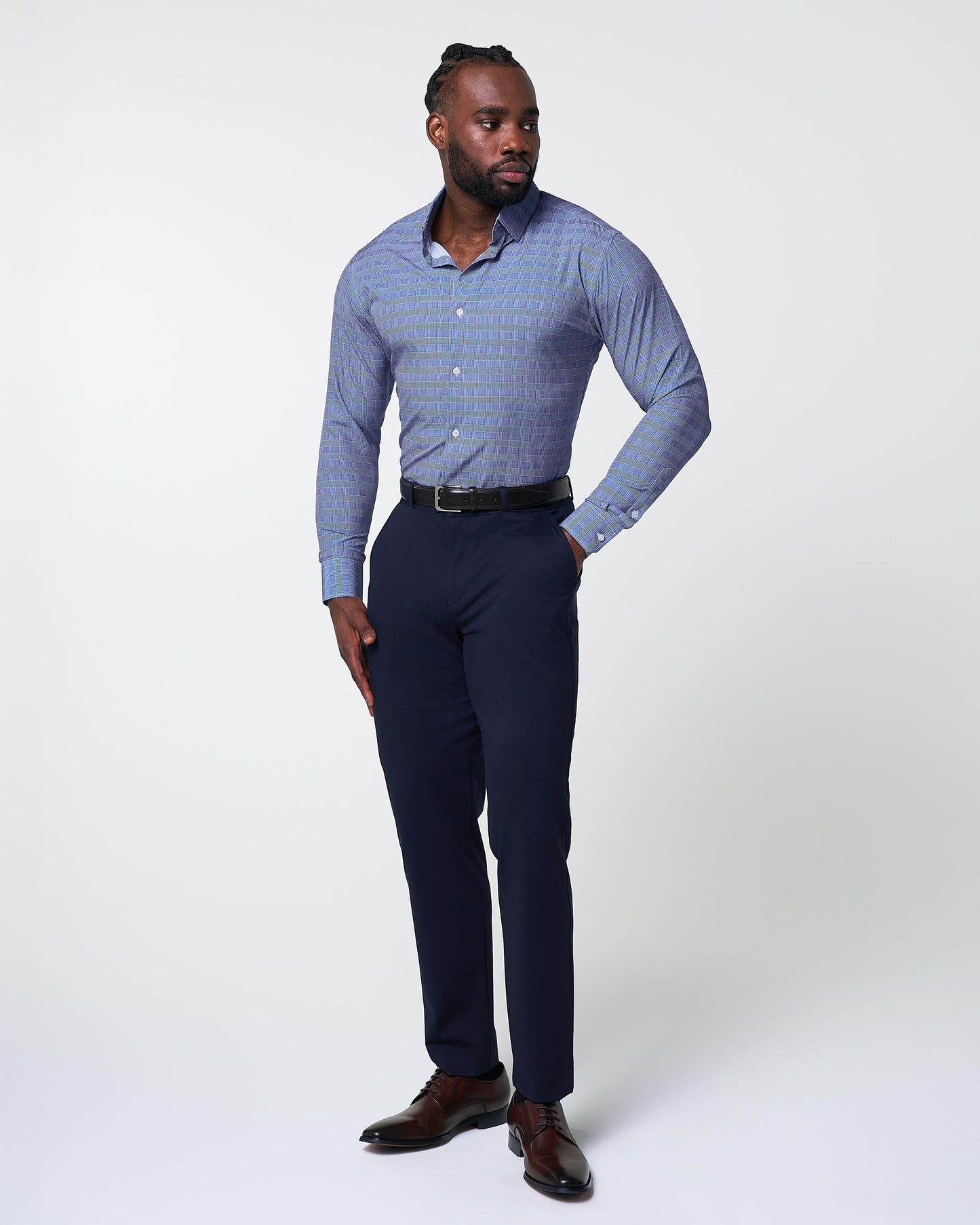 "The Knox" Navy & White Plaid