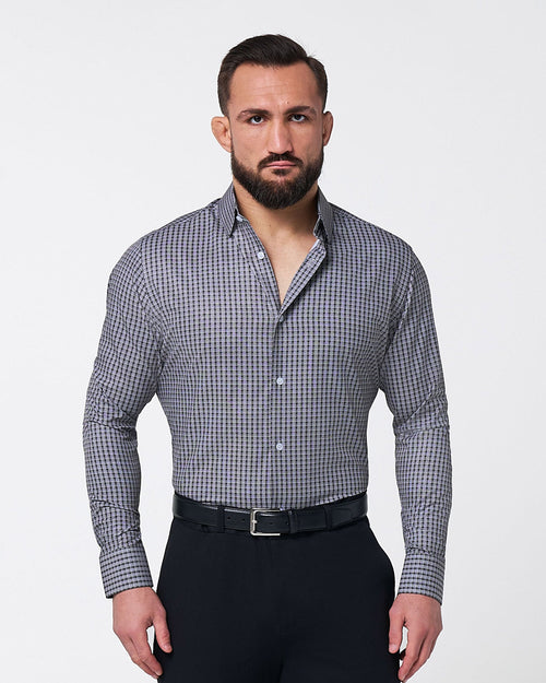 "The Mantle" White & Black Plaid