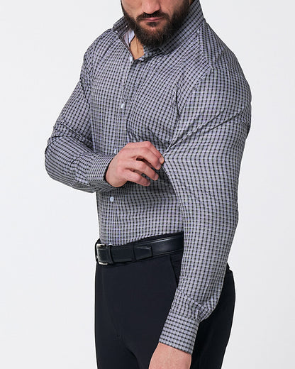 "The Mantle" White & Black Plaid