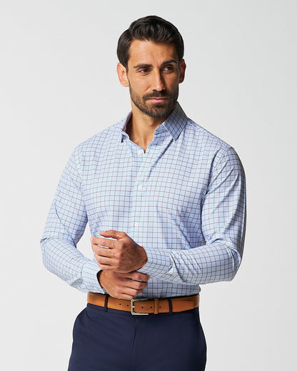 "The Marcus" Brown, White, & Light Blue Windowpane