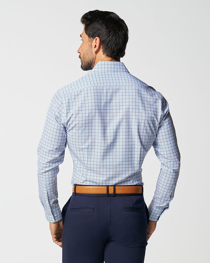 "The Marcus" Brown, White, & Light Blue Windowpane