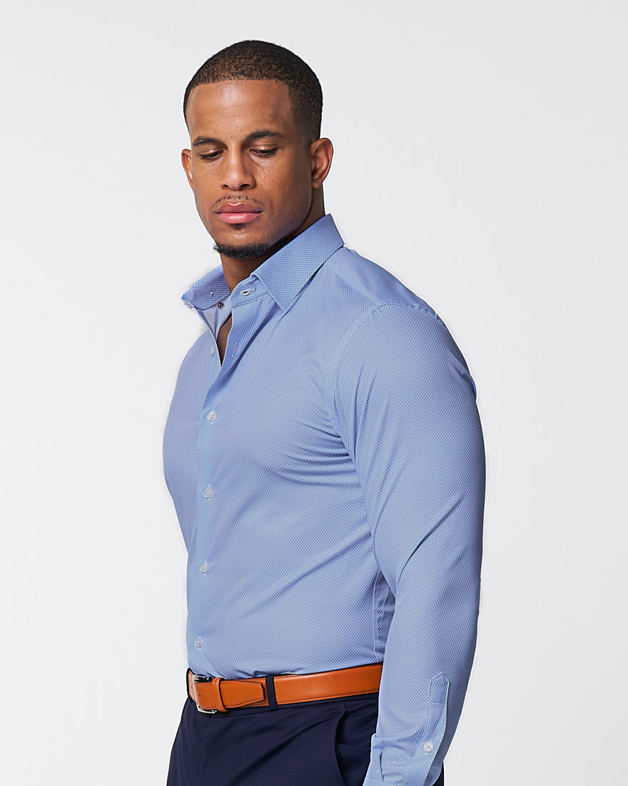 "The Morrison" Blue & White Mini Pattern - Classic Fit