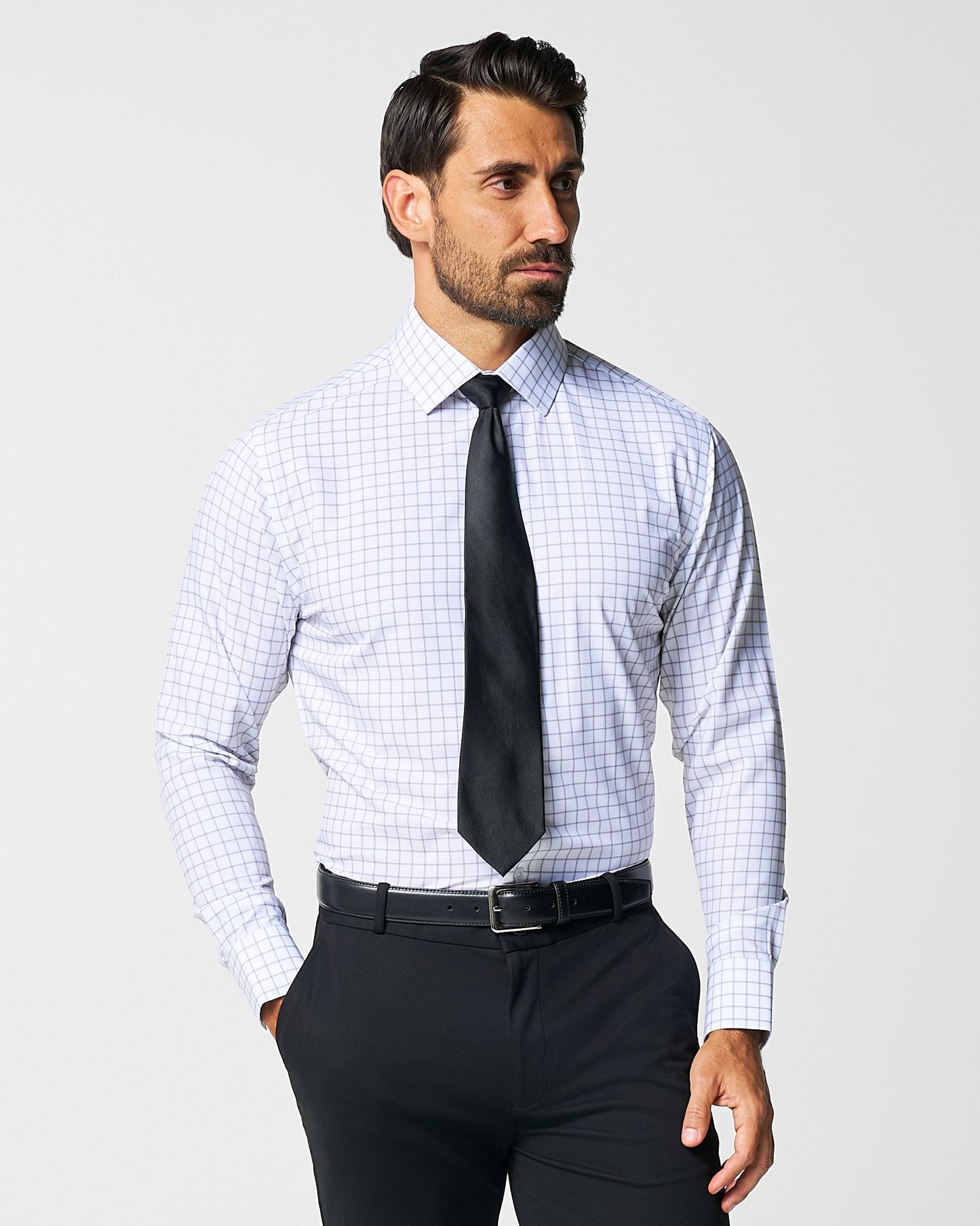 "The Scottie" Grey & White Windowpane