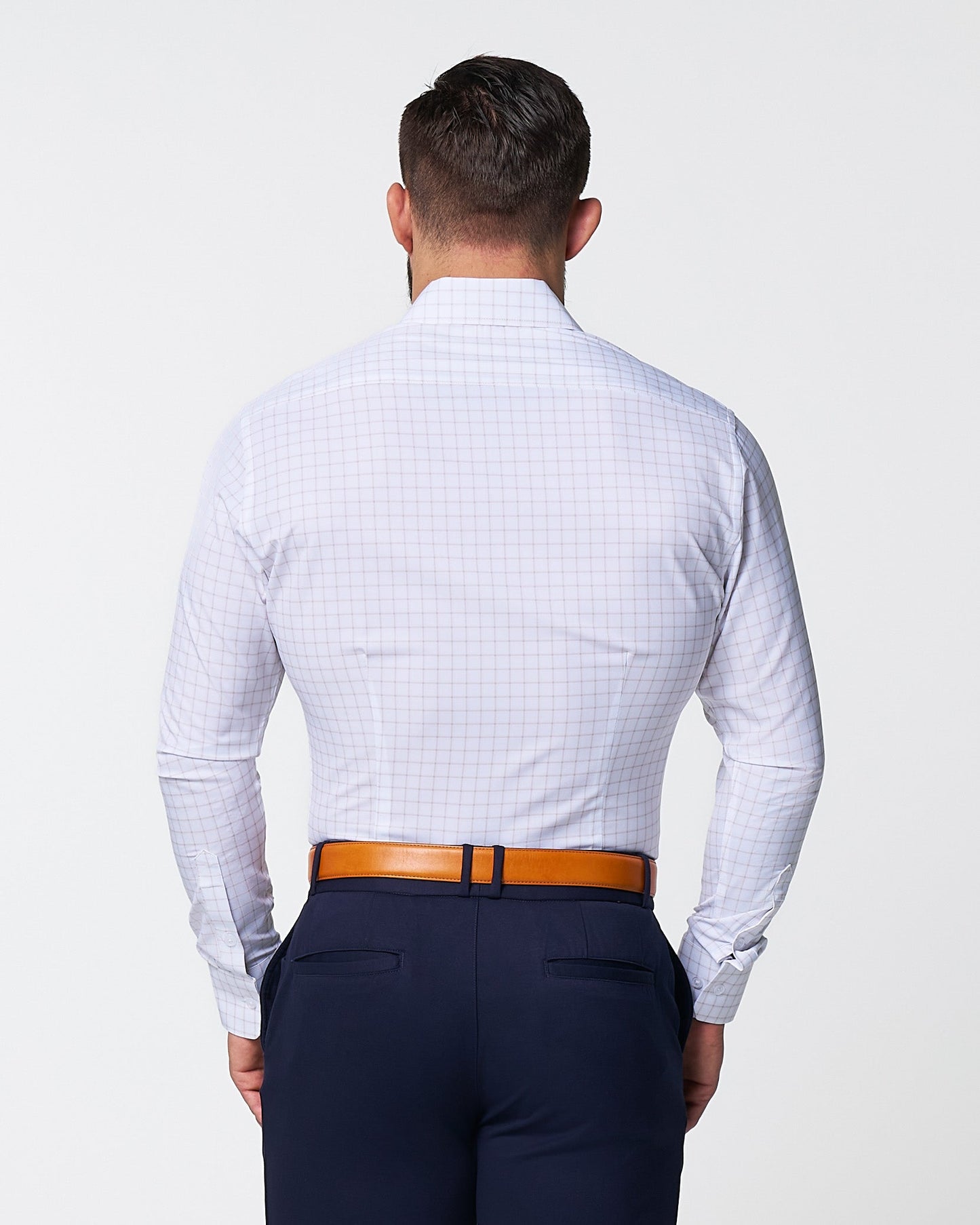 "The Shore" White with Tan Windowpane