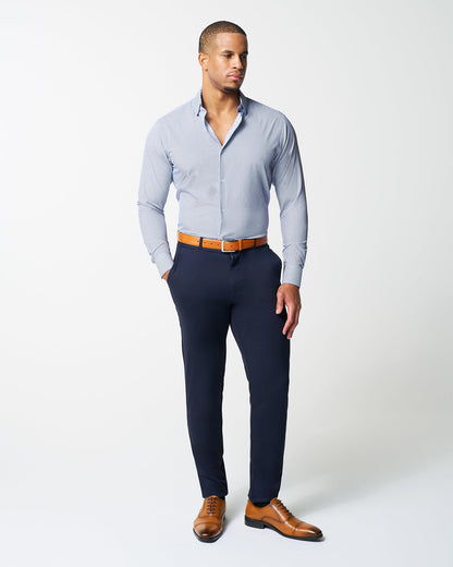 "The Tucker" Mid-Blue Bengal Stripe