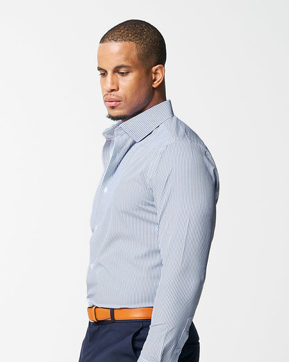 "The Tucker" Mid-Blue Bengal Stripe