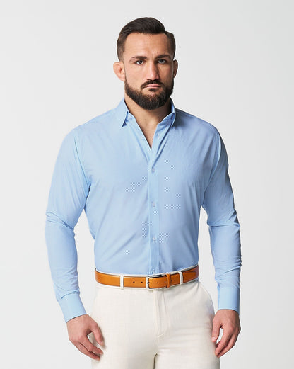 "The Vernor" Light Blue Square Check Print