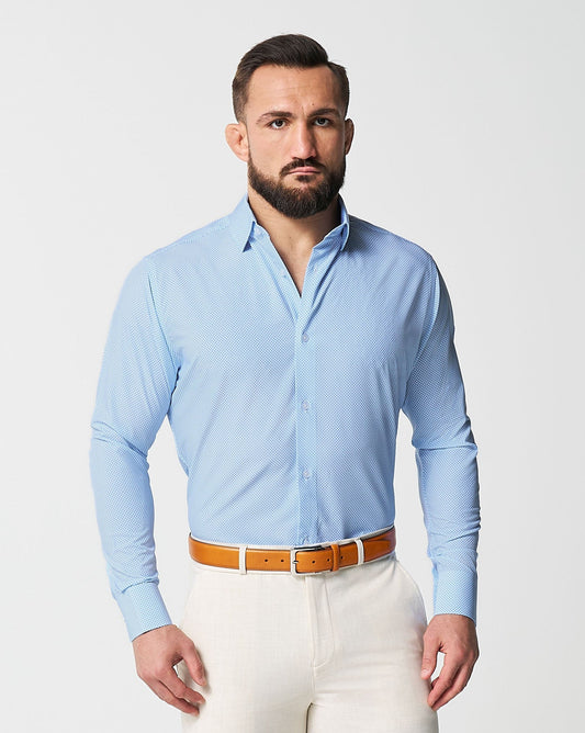 "The Vernor" Light Blue Square Check Print