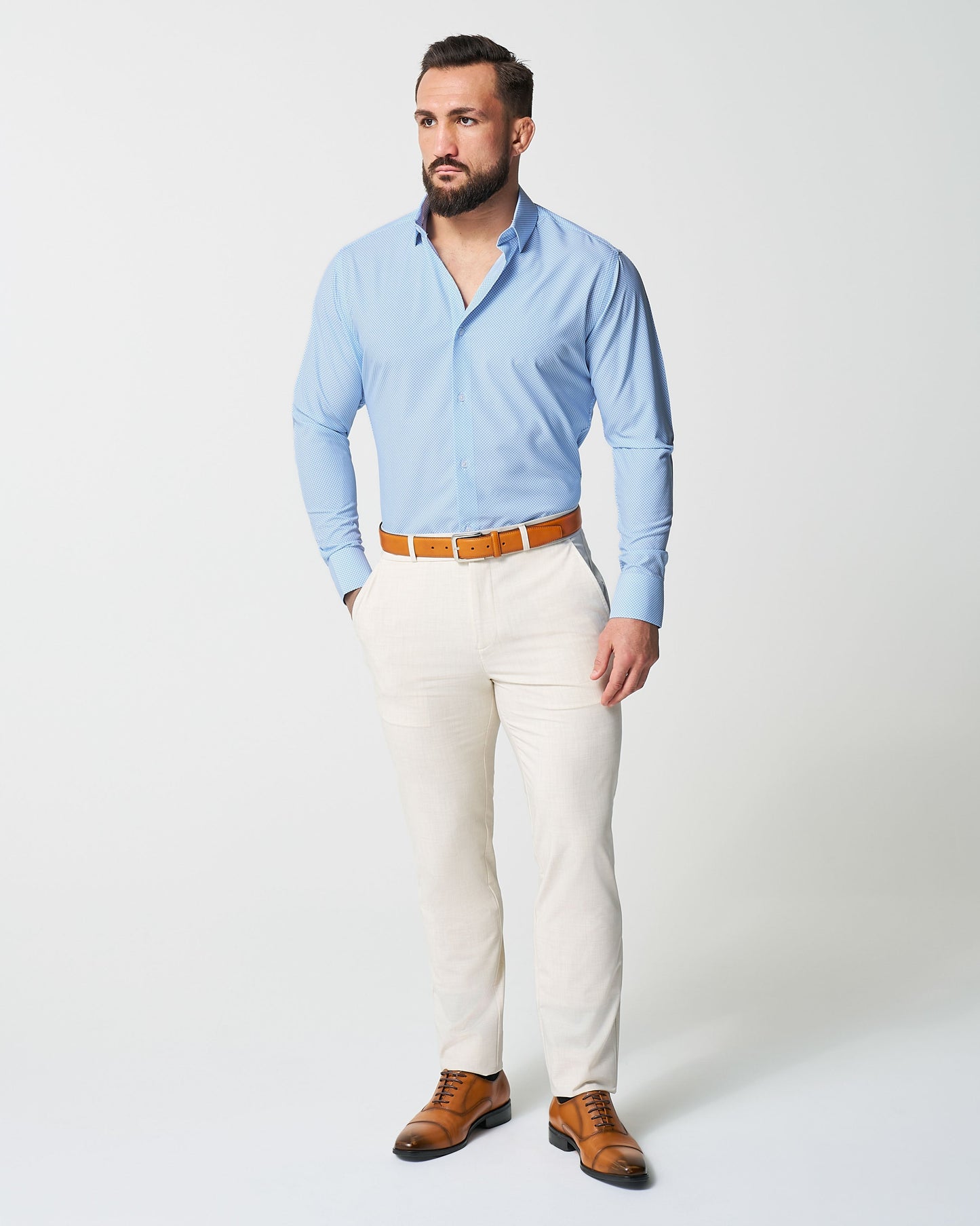 "The Vernor" Light Blue Square Check Print
