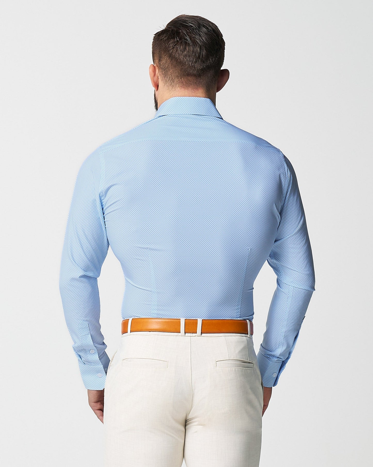 "The Vernor" Light Blue Square Check Print