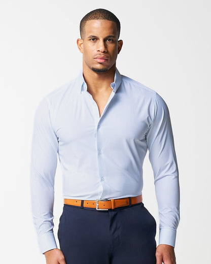 "The Watertown" White & Light Blue Mini Windowpane