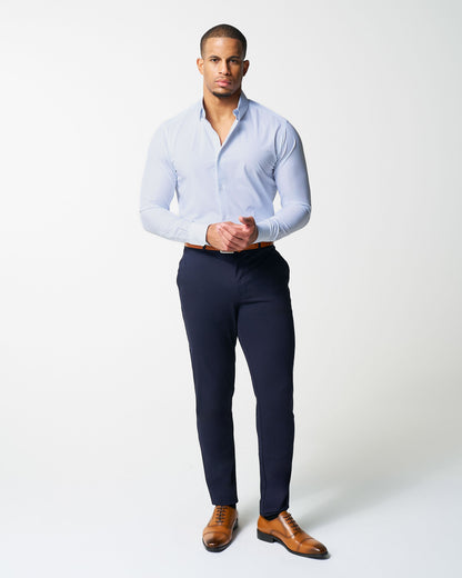 "The Watertown" White & Light Blue Mini Windowpane
