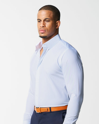 "The Watertown" White & Light Blue Mini Windowpane