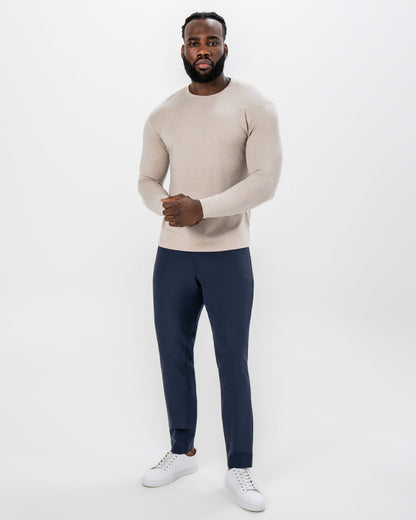 "The Landon" Heathered Cream Long Sleeve Crewneck