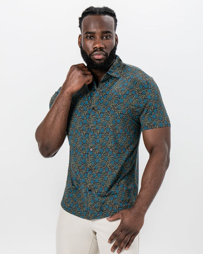 "The Lotus" Deep Brown Floral Print