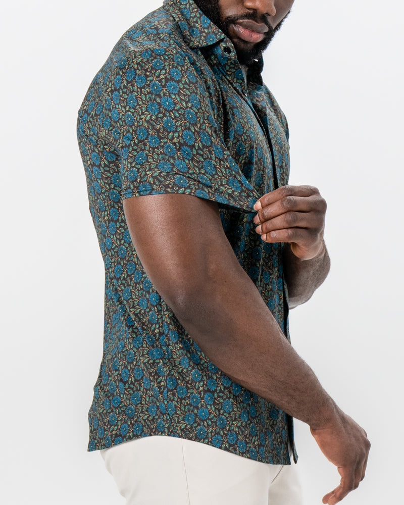 "The Lotus" Deep Brown Floral Print