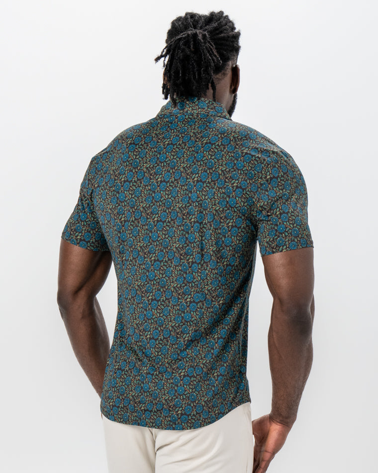 "The Lotus" Deep Brown Floral Print