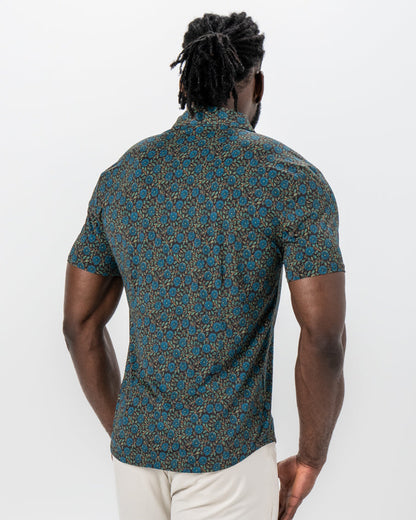 "The Lotus" Deep Brown Floral Print