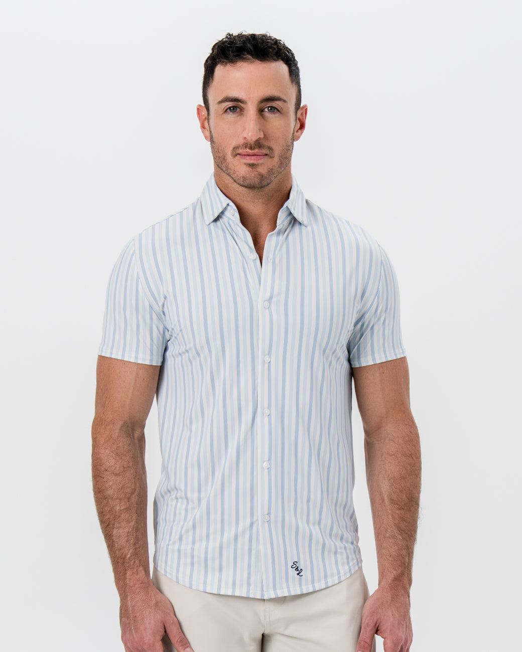 "The Riptide" Light Blue Coastal Stripe