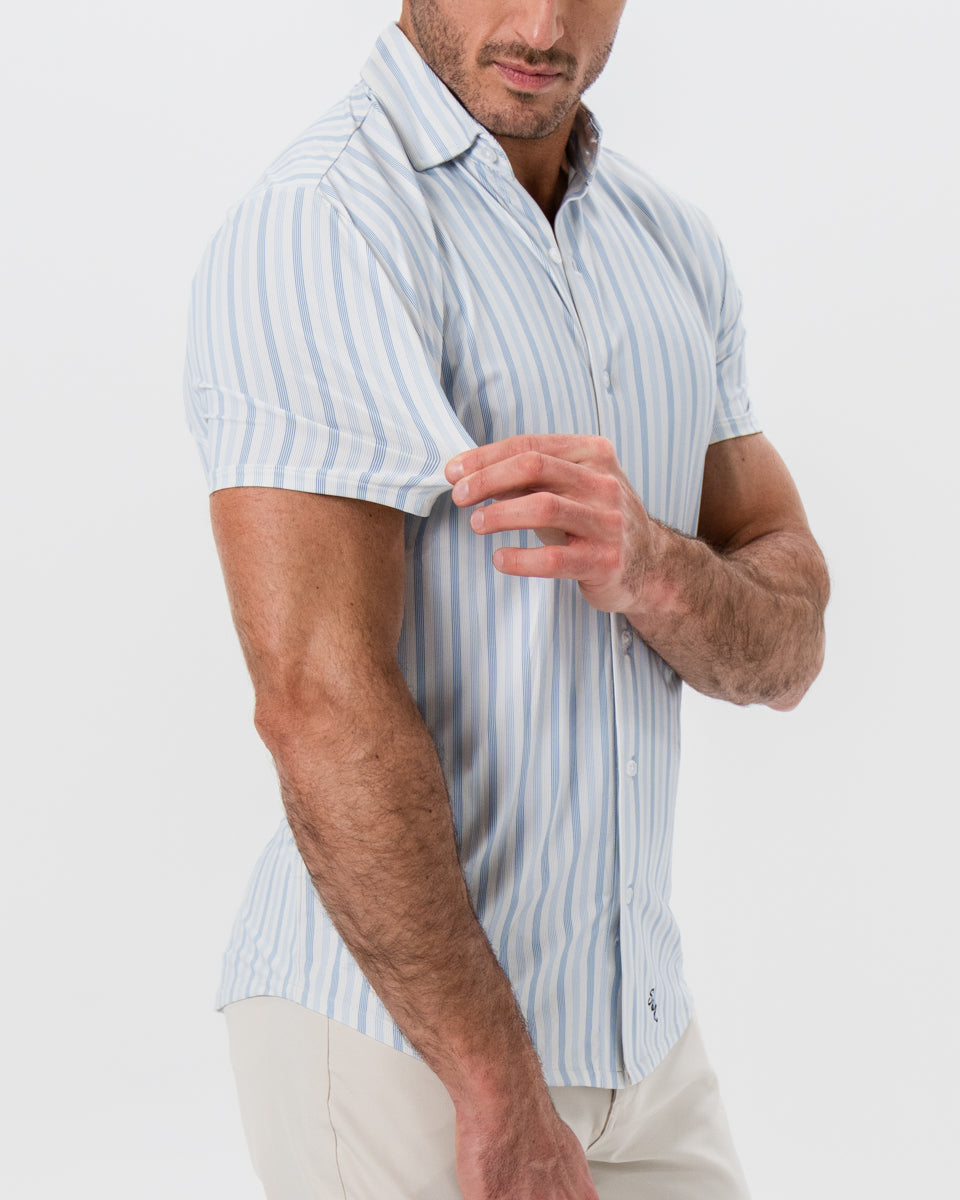 "The Riptide" Light Blue Coastal Stripe