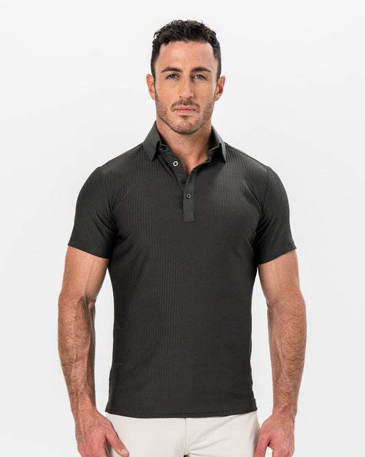 Seersucker Polo - Army Green