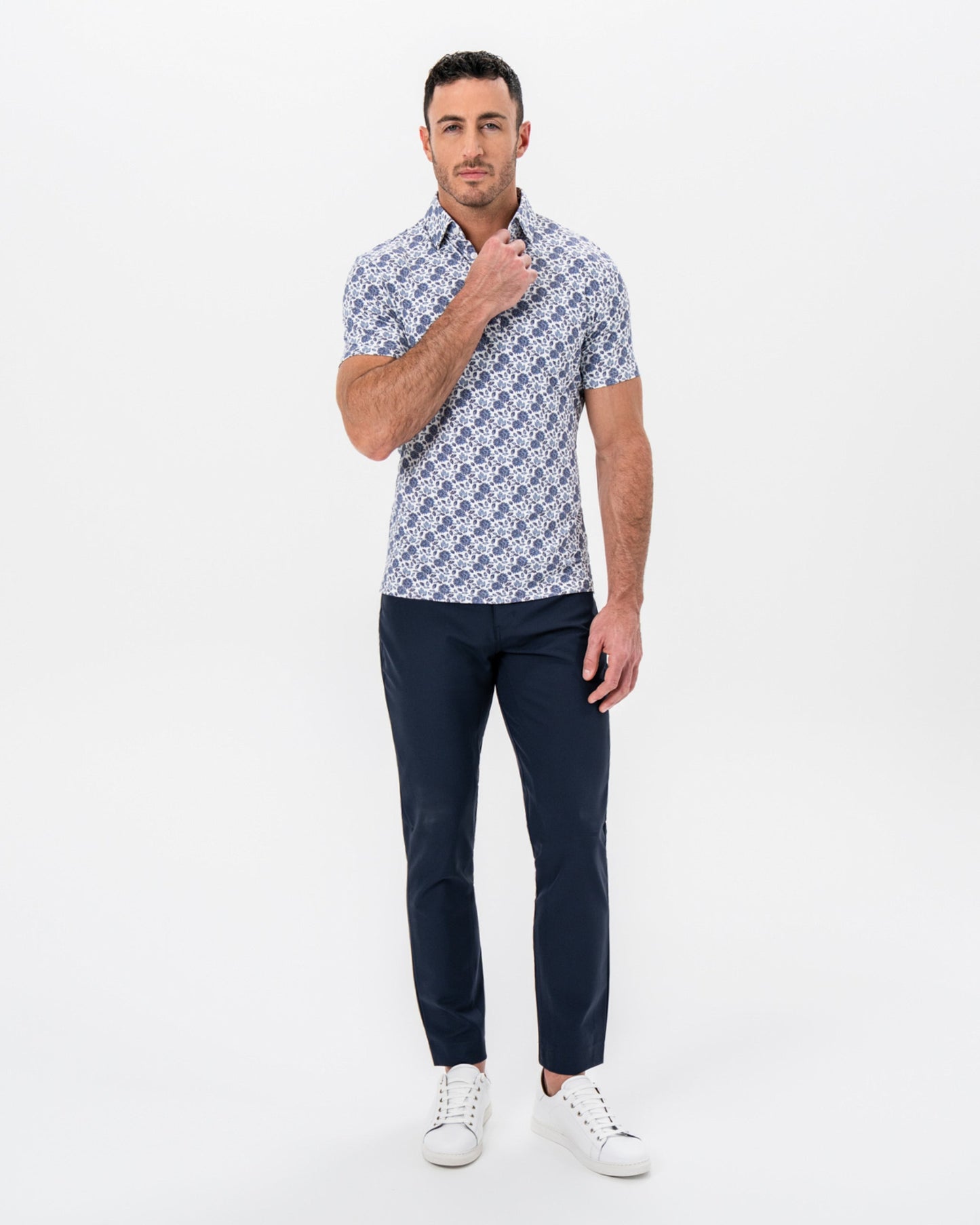 "The Steel" Blue Floral Print