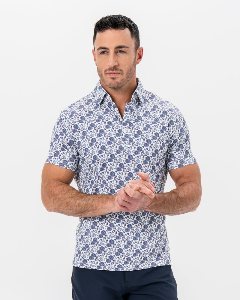"The Steel" Blue Floral Print