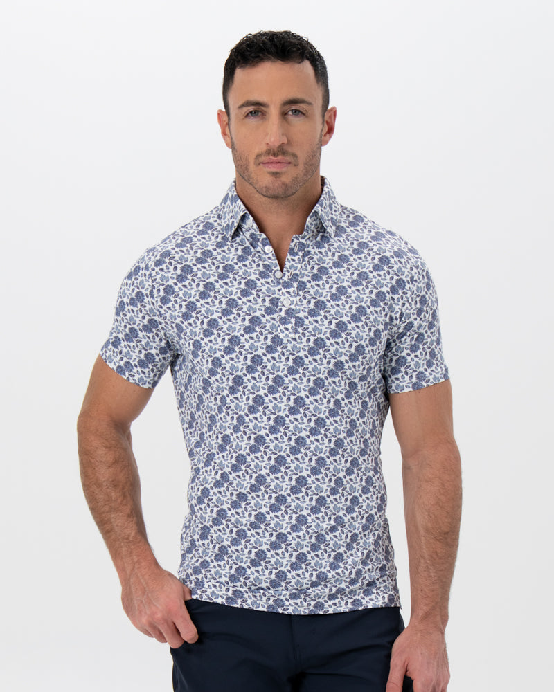 "The Steel" Blue Floral Print
