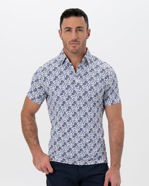 "The Steel" Blue Floral Print