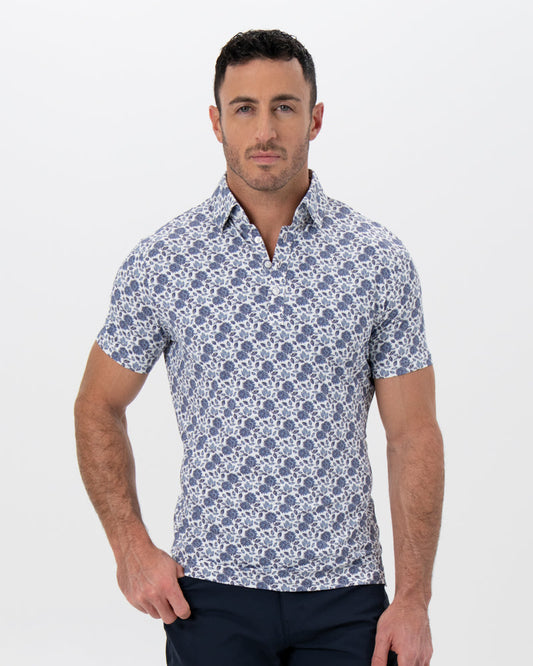 "The Steel" Blue Floral Print