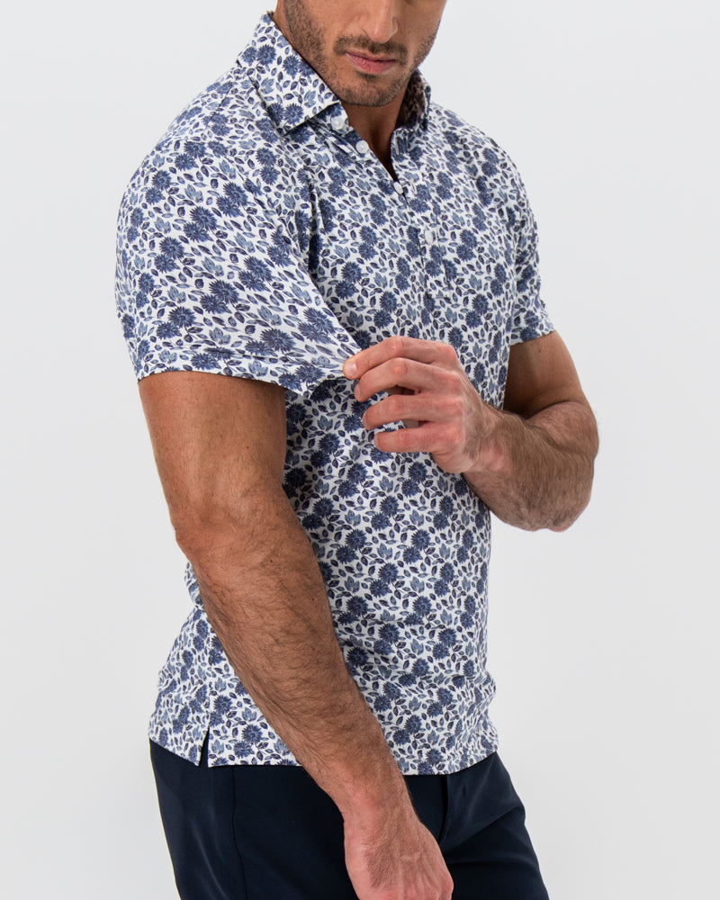 "The Steel" Blue Floral Print