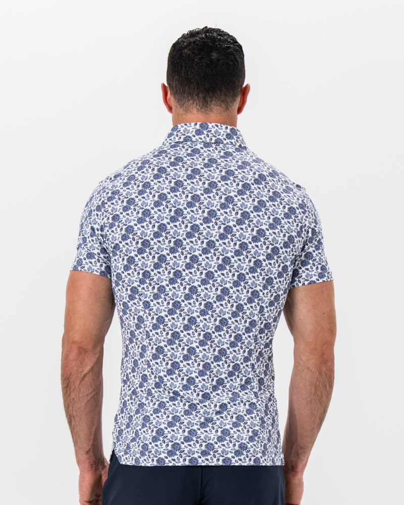 "The Steel" Blue Floral Print