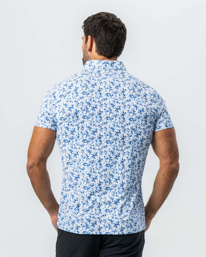 "The Arctic" White, Navy & Blue Floral