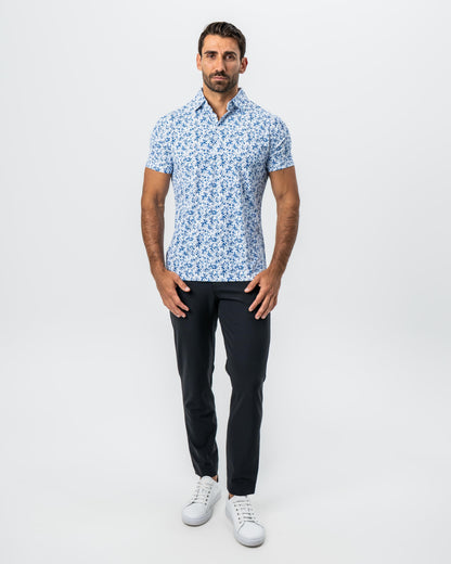"The Arctic" White, Navy & Blue Floral
