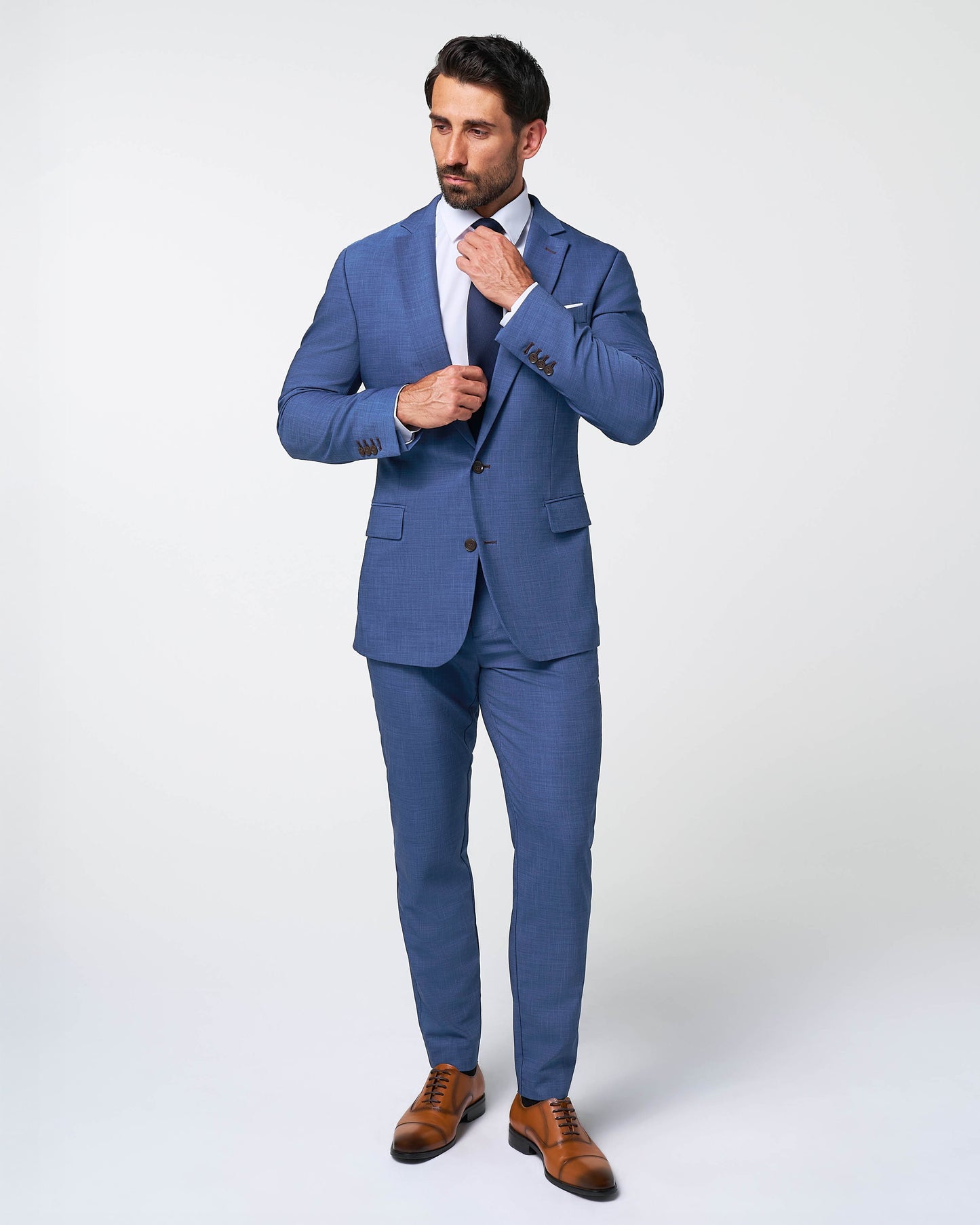 Athletic Fit Stretch Blazer - Heathered Blue