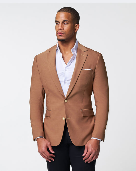 Athletic Fit Stretch Blazer - Heathered Copper