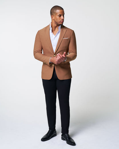 Athletic Fit Stretch Blazer - Heathered Copper