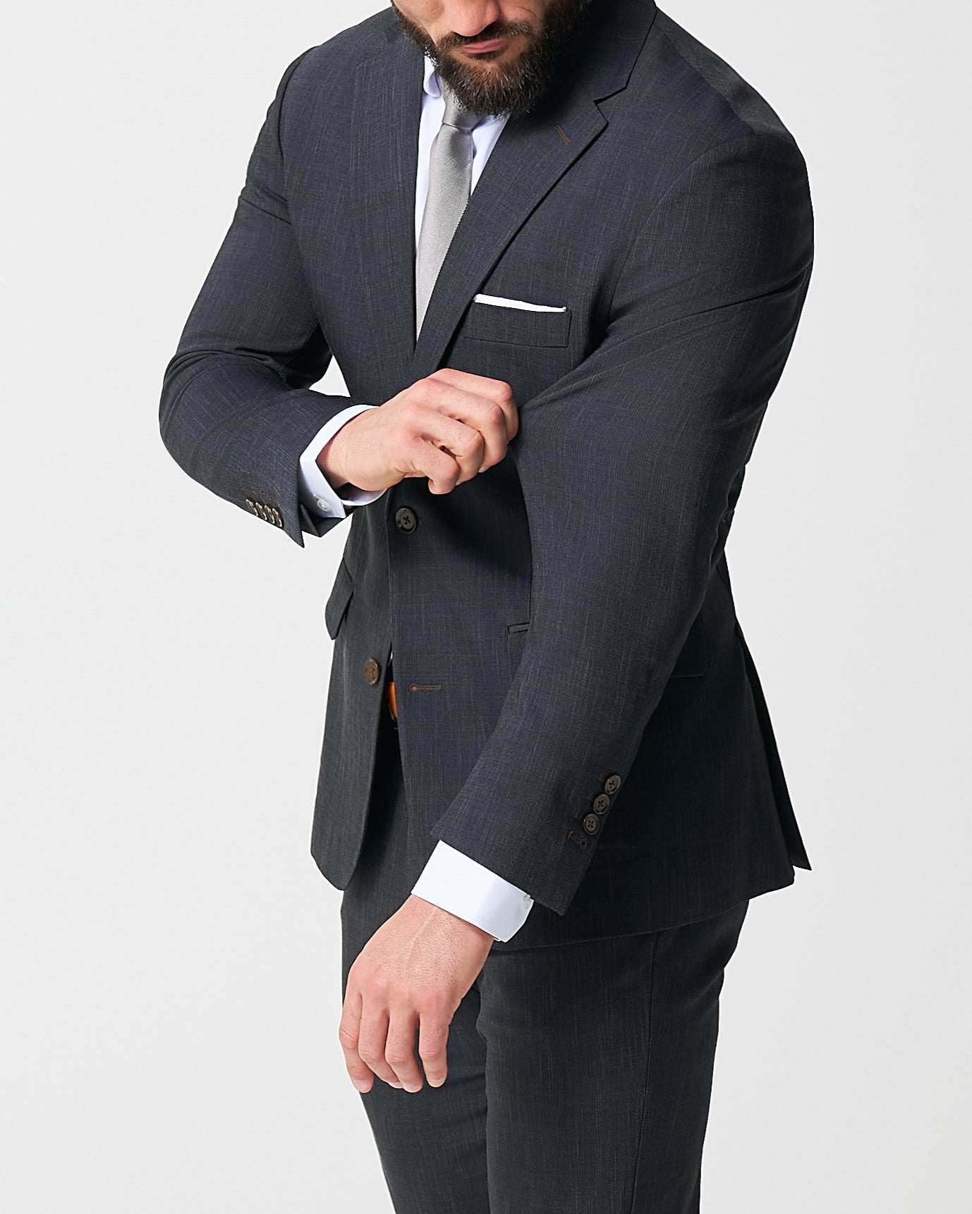 Athletic Fit Stretch Blazer - Heathered Midnight Navy