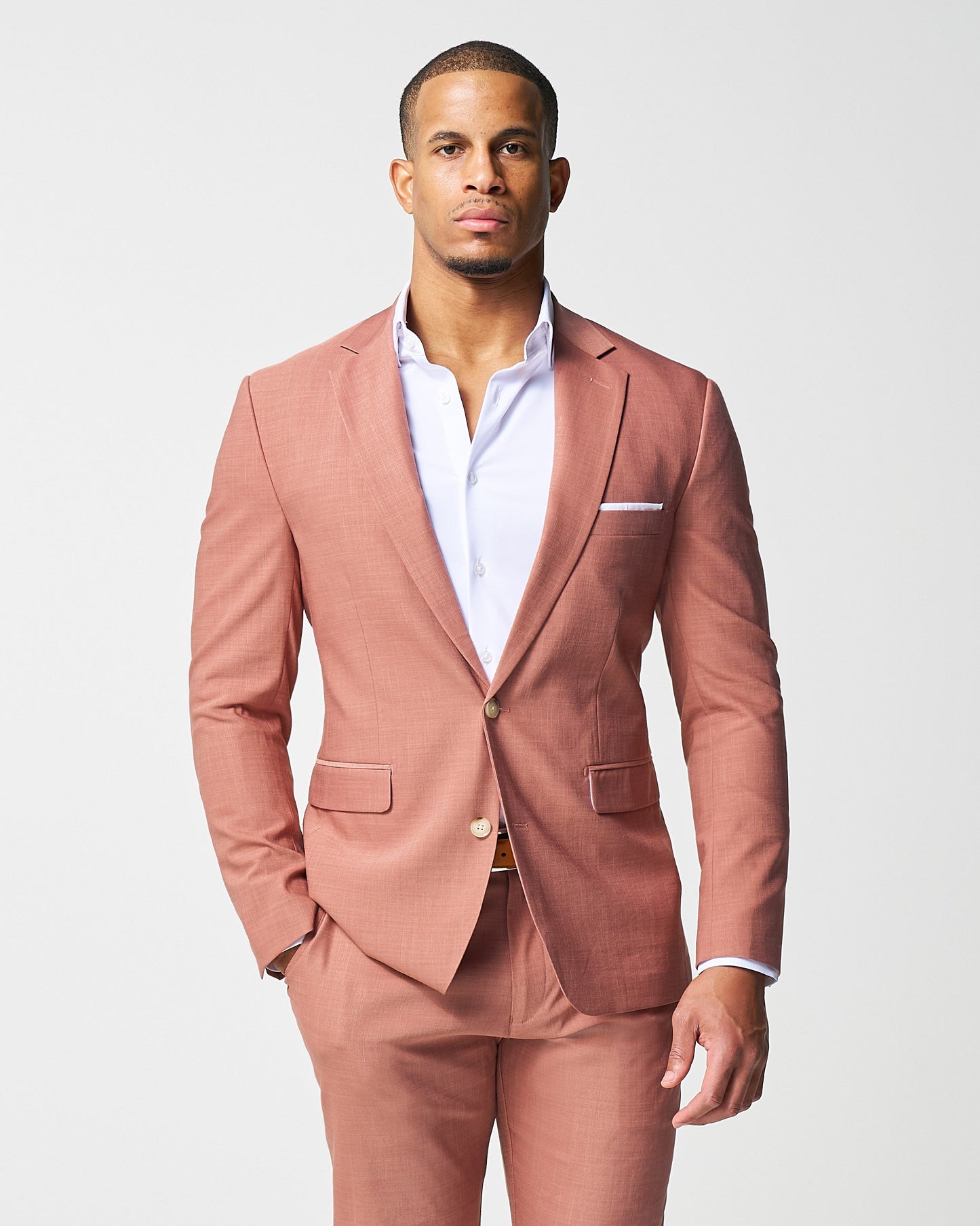 Athletic Fit Stretch Blazer - Heathered Salmon
