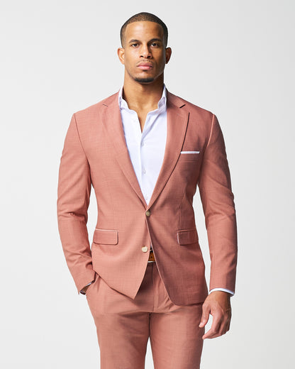 Athletic Fit Stretch Blazer - Heathered Salmon