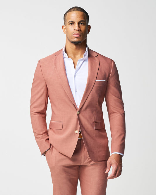 Athletic Fit Stretch Blazer - Heathered Salmon