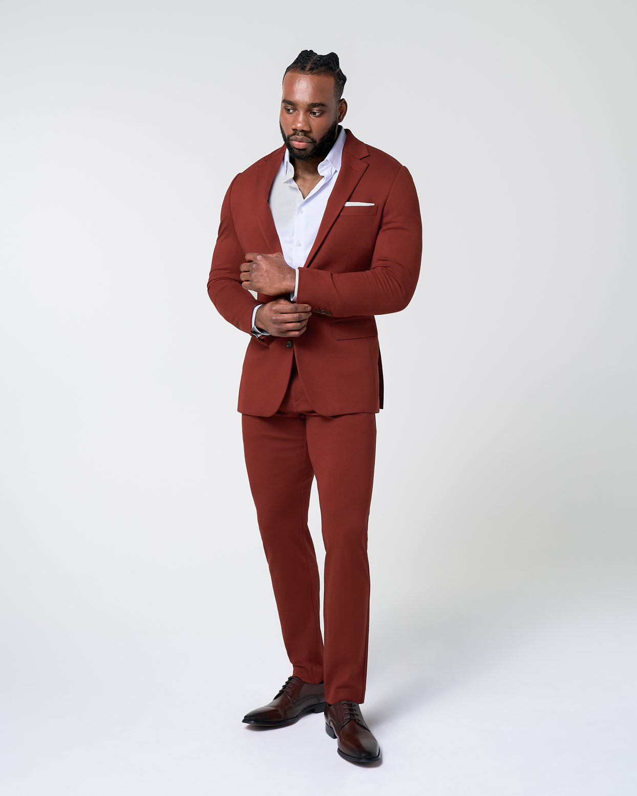 Athletic Fit Stretch Blazer - Solid Brick
